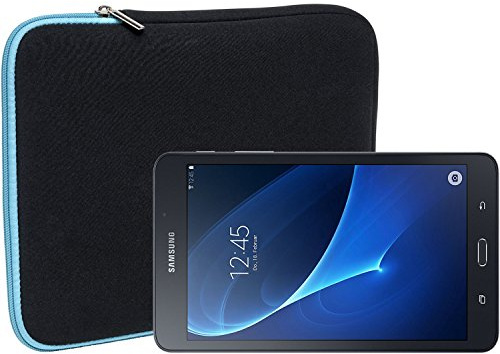Slabo Tablet Tasche Schutzhülle für Samsung Galaxy Tab A SM T280 (2016) 7 Hülle Etui Case Phablet aus Neopren – TÜRKIS/SCHWARZ