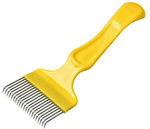 KINGGOO Edelstahl-Entdeckelungs-Gabel-Plastikhandgriff-Entdeckelungs-Gabel mit 18 Zinken-Edelstahl-Beekeeping-Werkzeug