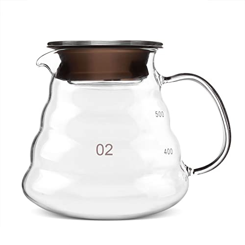 Cafetière en Verre Pot de Café Résistant à Chaleur 600ML Bouilloire pour Café Thé