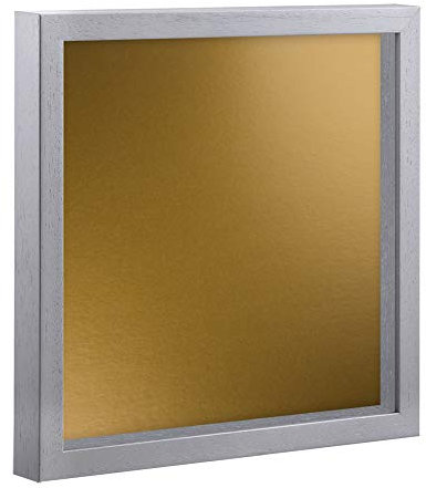 Objektrahmen 1,5 cm tiefer Bilderrahmen aus Massivholz VARIO36 inkl. Gratis Zugabe 50x50 cm Silber matt (lackiert)