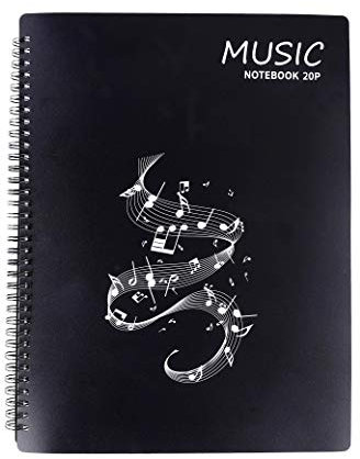 Notenmappe für Notenblätter beim Spielen A4 Größe Papier Dokumente Halter Aufbewahrung 20 Páginas/40 Taschen Clef, Musik Tabelle Datei Ordner, Kunststoff Konzert-Chorfolder für Musiker und Band