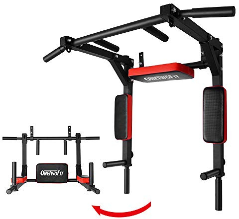 ONETWOFIT Barre de Traction Murale multifonctionnelle - Station de Traction pour Salle de Gym ¨¤ la Maison - ¨¦quipement d'entra?Nement de Fitness - Support de Traction - Supporte Jusqu'¨¤ 200 kg