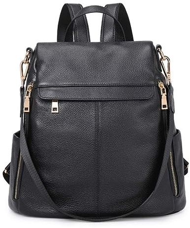 Kattee Sac à Dos Antivol Pour Femme Sac à BandoulièRe En Cuir VéRitable Mode Dames Sacoche Sacs