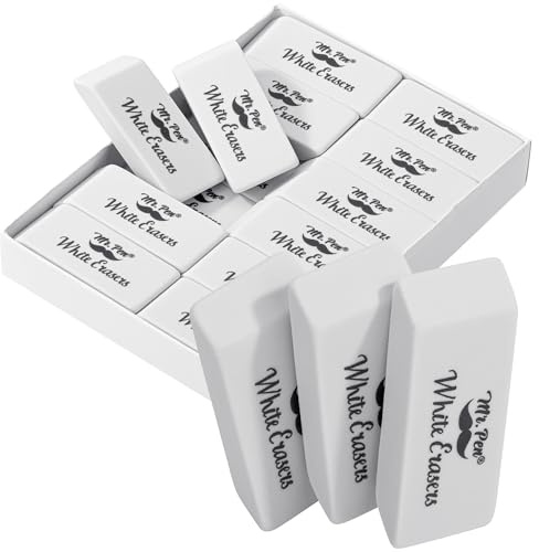 Mr. Pen- Erasers, Pencil Eraser, 12 Pack, White Erasers, Eraser, Eraser Pencil