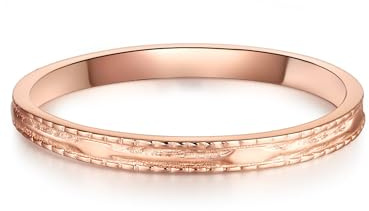 GLANZSTÜCKE MÜNCHEN Damen Ring 925/- Sterling Silber roségold | rosévergoldet 18 Karat, Bandring