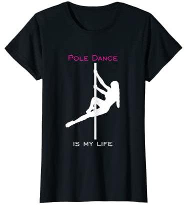 Damen Pole Dance Silhouette Body Stange Kurs Oberteil Frauen T-Shirt