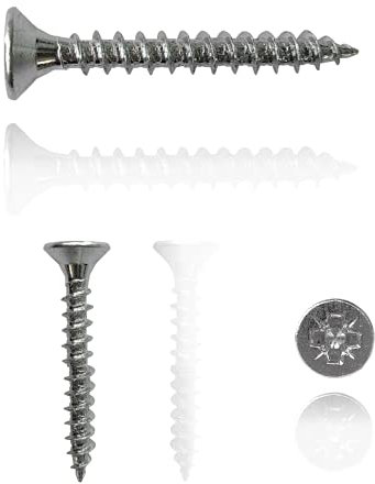 M4 Wood Screws Zinc Plated Silver Long 1 inch (0.16 x1.18) 4.0 x 30mm Box of 200pcs