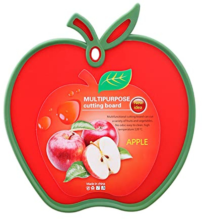 VALINK Tagliere per alimenti a forma di frutta, bordo antiscivolo, per verdure, carne, pollo, frutta, cibo, in plastica resistente e durevole