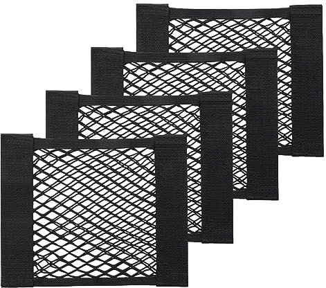 YOFADCI Kofferraum Netztasche, Kofferraum Netz mit Klettverschluss, Strapazierfähige Kofferraumnetz, Auto Aufbewahrungsnetz für Auto/SUV 30X25cm 4 Stück