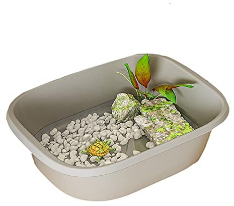 Aquarium Schildkröten/Aquarien Schildkröte ökologischer Tank Großes Terrarium for den inländischen Gebrauch Brasilien-Schildkröten-Schildkröten-Kunststoff-Amphibien-Fischtank (kein Zubehör) Terrarium