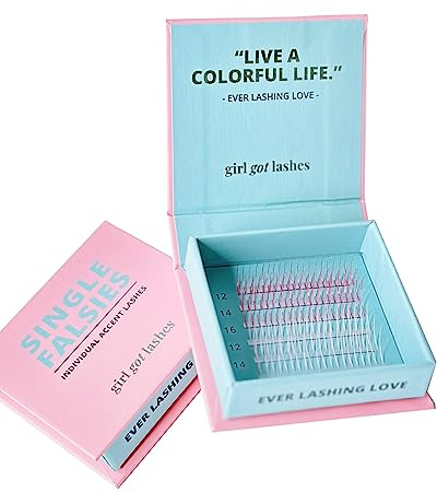 GirlGotLashes Accent Lashes Everlashing Love Handgemachte Wimpernextensions Wimpern mit Farbakzenten Einzelwimpern Vegan