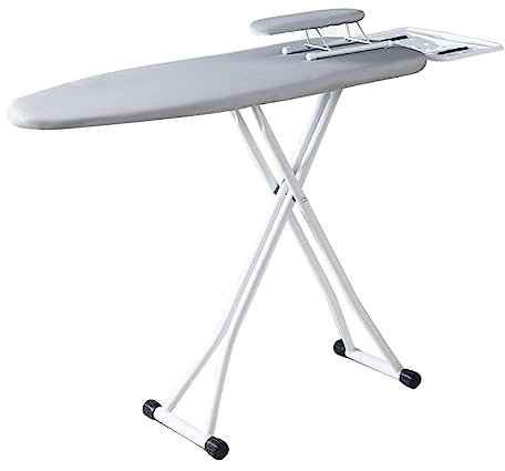 Table Repassage avec Repose-Fer,Table À Repasser Grande Pliable,Housse en 100% Coton Et Lavable en Machine,Jeannette À Repasser - Spécial Vapeur - Pliable,Planche À Repasser Pliable,Design Léger (Col