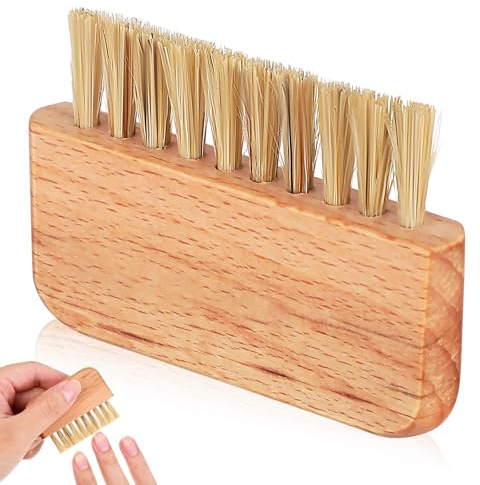 FOMIYES Wooden Nail Brush with Natural Bristle for Fingernail and Pedicure Cleaning Compact Travel Size Comfortable Grip