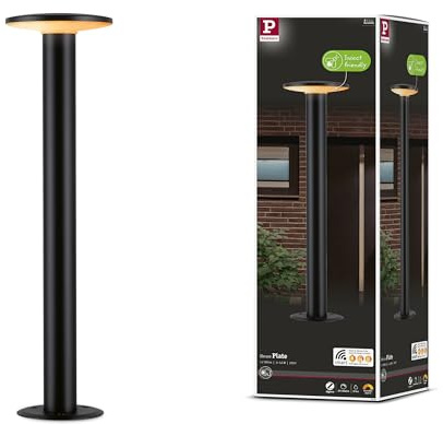 Paulmann LED Pollerleuchte Smart Home Zigbee 3.0 Plate insektenfreundlich IP44 zylindrisch 600mm Tunable Warm 5,5W 280lm 230V Anthrazit Metall, Kunststoff 94755