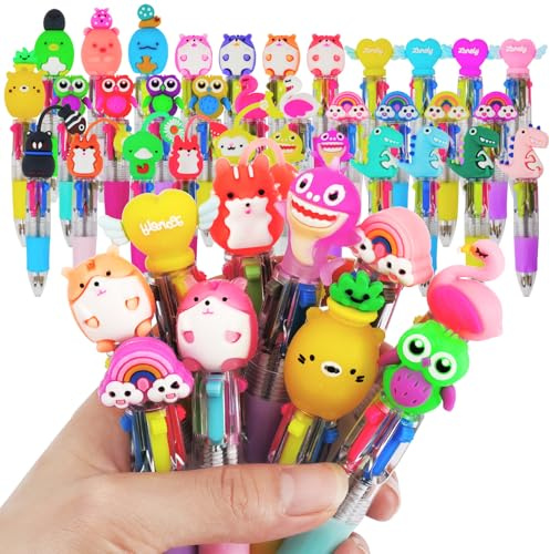 Coicok 33 Piezas Bolígrafo Multicolor, 4 en 1 Bolígrafos Retráctiles, Bolígrafo de Animales para Juguete de Regalo Cumpleaños Invitados Niños Fiesta y Recompensas