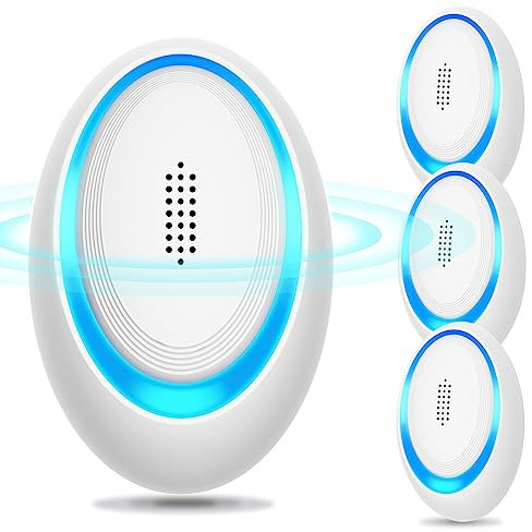 Ultraschall Schädlingsbekämpfer 4 Stück, Mäuseabwehr Ultraschall Elektrisch Insekten Mäuse Repellent, Mausefalle Effiziente Abwehr von Ratten, Mücken, Mäusen, Kakerlaken