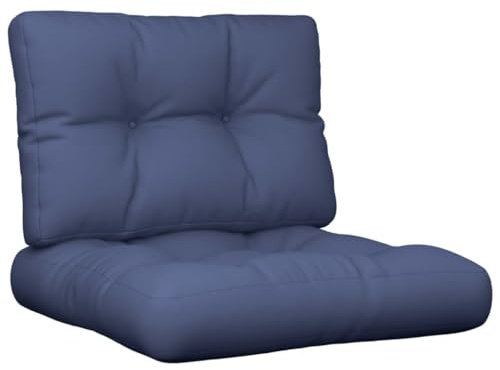 vidaXL Palettenkissen 2 STK., Sitzkissen mit Hohlfasern, Rückenkissen für Gartenmöbel Wohnzimmer, Sitzpolster Palettenauflage, Marineblau Stoff