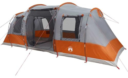 vidaXL Tunnelzelt 4 Personen Grau und Orange Wasserdicht, Campingzelt, Zelt, Gartenzelt, Campingzelte, Zelte, wasserdichtes Zelt, Wanderzelt