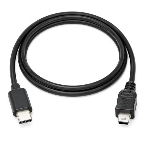 USB C to Mini USB Cable (Mini USB to Type C) - Works with Camera, Camcorder, SAT NAV, MP3/Media Player, Power Bank, Portable Speaker, Mobile, Tablet, eBook reader, Portable Hard Drive and more - 2M