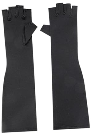 Generic Lange Kompressionshandschuhe Handschutz Gaming Handschuhe Bequeme Fingerlose Handschuhe Fahrradhandschuhe für Outdoor Sportarbeit, L 39.5cmx11.5cm