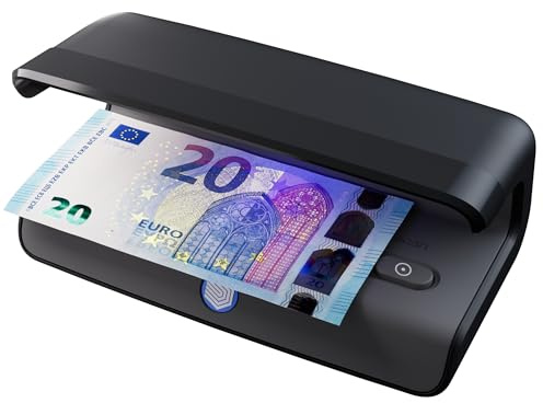 Safescan 45 LED Detector de billetes falsos con luz UV - El detector de dinero también verifica tarjetas de crédito y DNI - Detector billetes falsos con luz UV LED - Detector de billetes UV