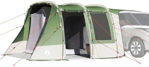 Homgoday Camping Awnings, Waterproof Campervan Awning Canopy with PU Coating, Drive Away Awning for Caravans and Vehicles, Easy Setup with Zippered Door