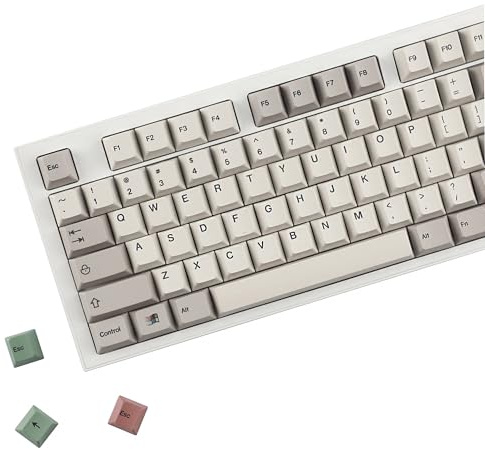 YMDK 161 Tasten, 9009 Tastenkappen, Englisch, Koreanisch, Deutsch, QWERTZ Cherry Profile Dye Sub Top Print PBT Keycap für 61/68/87/98/104/108 Layout MX Mechanische Tastatur (9009 Englisch 160)
