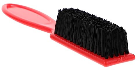 PACKOVE Bartbürste mit Abs Griff und Nylonborsten Komfortabler Griff für Friseursalon und Persönliche Bartpflege Rotes Design zur Effizienten Barthaare Auffangung