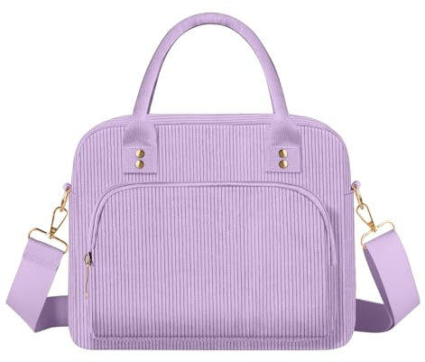 Lonchera para mujeres y niños, lonchera grande con aislamiento, para adultos y niñas, con correa para el hombro, bolsas de picnic suaves para el trabajo, la escuela y picnics (morado)