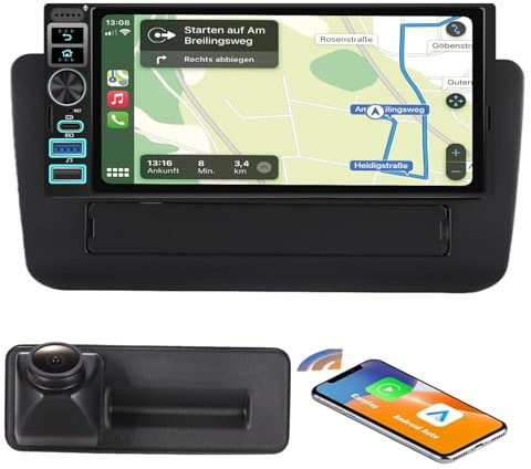 Autoradio mit Bildschirm,7 Zoll Wireless Carplay Android Auto für Audi Q3 A1 8X 8U 2011-2018, Bluetooth Auto Radio Touch Display, Car Play Monitor mit MirrorLink/Navi/RDS/FM/AM/SWC/Rückfahrkamera