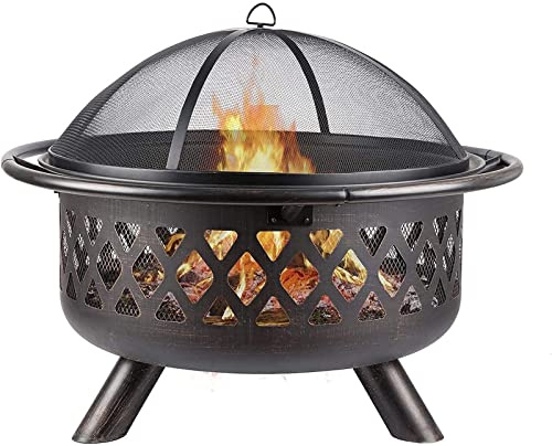CCKUYT Braciere da Giardino, griglia, griglia, Barbecue, Piccolo braciere, braciere da Esterno con ripiano per Barbecue, braciere con Rete antiscintille Extra