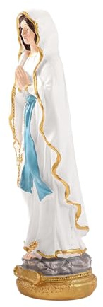 Statua Della Vergine Maria - Artigianato Di Resina, Vergine Maria Preghiera Statua, Figurina Cattolica, Figura Madre Lessued | Ornamento Di Scultura Religiosa Per Corridoio Della Chiesa All'aperto Int