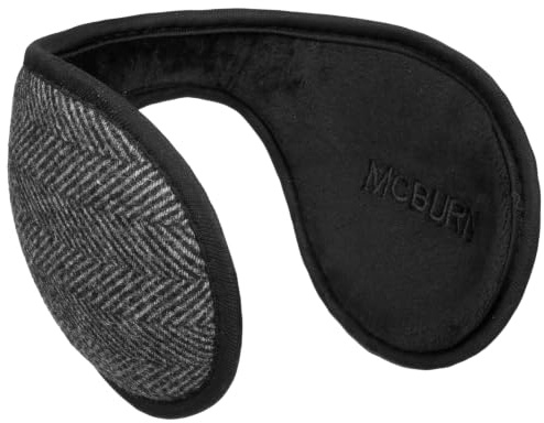 McBURN Diadema de espiga para mujeres/hombres, calentadores de orejas con forro para invierno, otoño e invierno, Blanco Y Negro, talla única