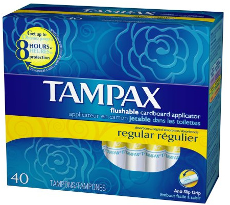Tampax Regular, 40-Count Packages (Pack of 2)