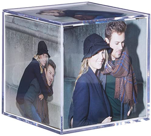 walther design Fotowürfel 8,5 x 8,5 cm aus Kunstglas Doppelpack, Fotowürfel MW100AD