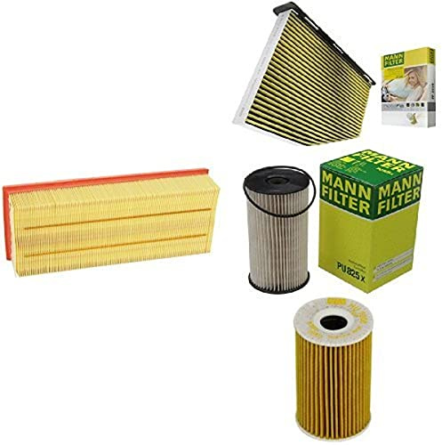 Mann-Filter Service Paket mit 1x Luftfilter C35154, 1x Freciousplus Innenraumfilter FP2939, 1x Kraftstofffilter PU825X, 1x Ölfilter HU7008Z