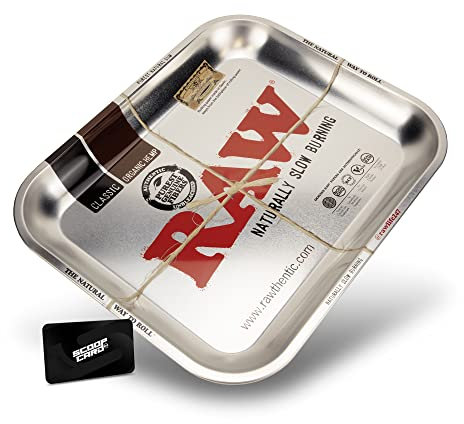 RAW AF-Metall-Tablett | Größe – groß | Oberfläche aus poliertem Chrom | Rost- und verschleißfeste klare Beschichtung