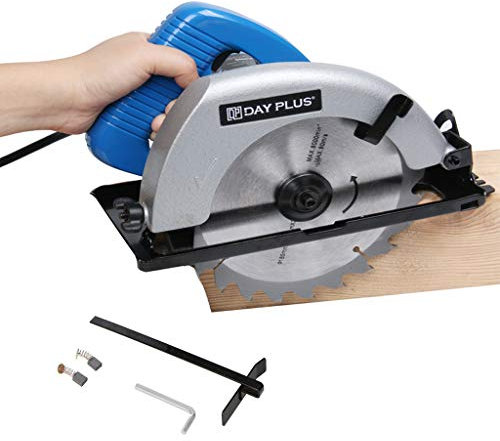 Circular Saw 230V Electric Saw with Guide Rail, Cutting 55mm (90º), 38mm (45º) for Wood, Plastic, Thin Metal, 900W 4700RPM Power Tool with Safety Cover