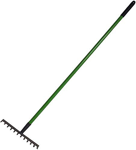 Easy Shopping® Set of Spade & Fork, Garden Rake, Prong Rake, Dutch Hoe, Digging Hoe Head with Handel and 3.5M Window Cleaner (Garden Rake)
