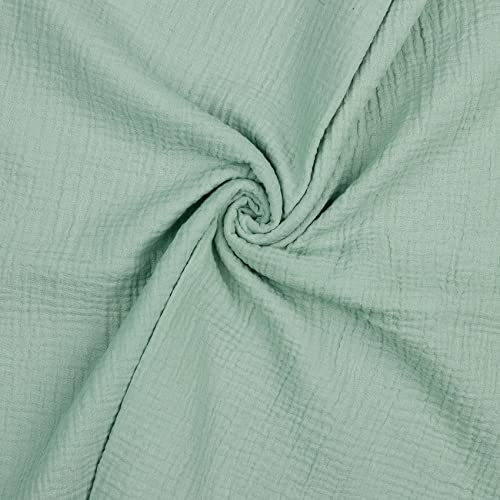 VmG-Store Dubbel Gauze muslintyg, tex-certifierad, enfärgad, metervara, över 40 färger, 100 % bomull (008 I Nile, 100 x 135 cm)