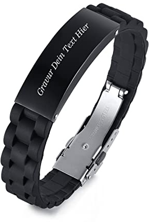 Armband Herren Inspirierende Geschenke Schwarz - Für meinen Sohn/Bruder/Vater/Ehemann Armbänder Gravur Ermutigung Nachricht für Männer Jungen, Silikon Armband für Geburtstag Weihnachten Freundschaft