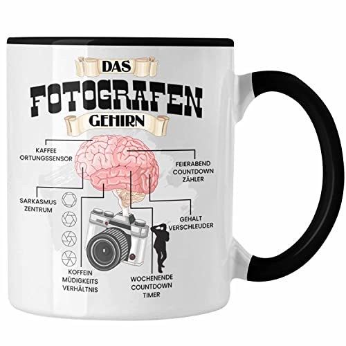 Trendation - Fotografen Tasse Lustiges Geschenk für Fotografin Spruch Becher Geburtstag Weihnachten (Schwarz)