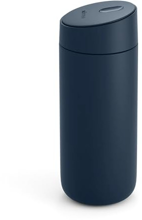 Fellow 16 oz Carter Slide Travel Mug – One-Handed Slide Lid, Vacuum Insulated Stainless Steel Tumbler with Ceramic Interior for Hot and Cold Drinks, Leak-Proof and Dishwasher Safe, Stone Blue