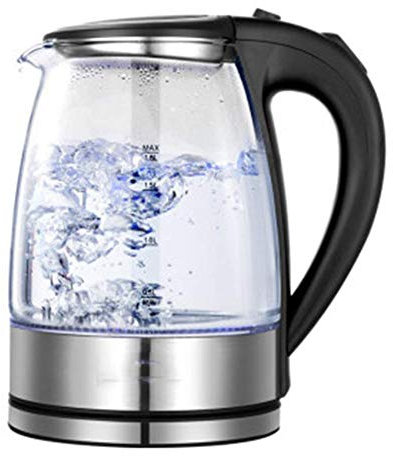 ANSNOW Glass Kettle (1.8L) Stainless Inner Lid Electric Kettle 1500W (Free) Electric Glass Kettle with Stainless Steel Lid Hot Water Kettle, Cordless Tea Kettle with Auto-Off for Tea Make