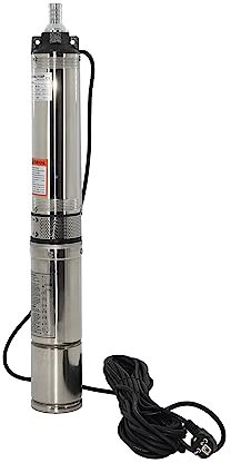 HOMIZEN Brunnenpumpe 370W Tiefbrunnenpumpe 4inch 5790L/h sandresistent bis 5% Max. Förderhöhe 50m