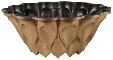 serenk Fun Cooking Damla Gugelhupfform (Tropfen-Design) | mit A+ PTFE-Granitbeschichtung, Aluminium-Druckguss, Gold, Ø 26 cm (10 x 4 Zoll), Made in Türkiye