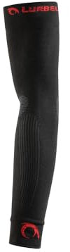 Lurbel Rally Pro, Manguitos compresivos, manguitos para correr, brazaletes para brazos, mangas para brazos, manguitos de trail, unisex (M (31-35 cm), Negro/Rojo)