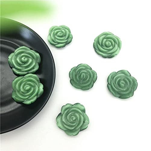 BIANMTSW 1 Paquete de Flores de Cristal talladas a Mano en Forma de Rosa de Ojo de Gato Verde Oscuro adecuadas for el hogar Inicio Colecciones