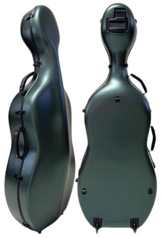 ZoRHac 4/4-Cello-Koffer in voller Größe, robuste Karbonfaser-Hartschalen-Cello-Box, leicht, mit Rollen und Rucksack, robust, tragbar und wasserdicht(Color:Multi-Colored)