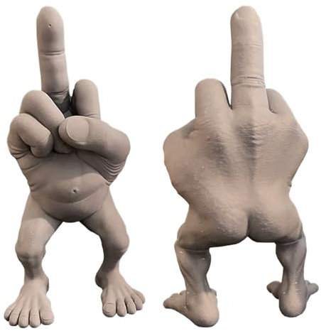 ZEHHAST Figurine de doigt d'honneur - Décoration de bureau - Statue amusante - Cadeau de bureau - Statue de farce